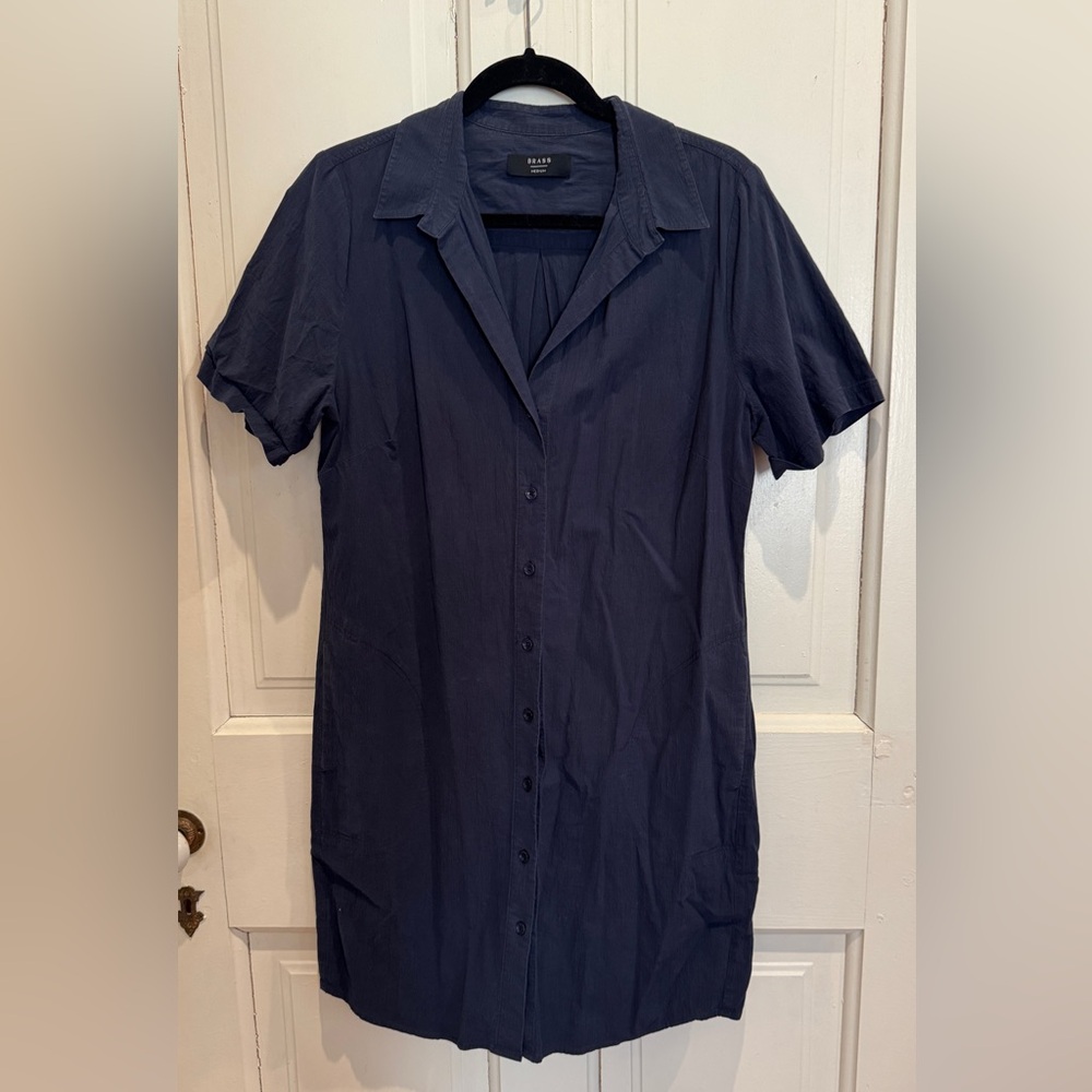 Brass short sleeve shirt dress